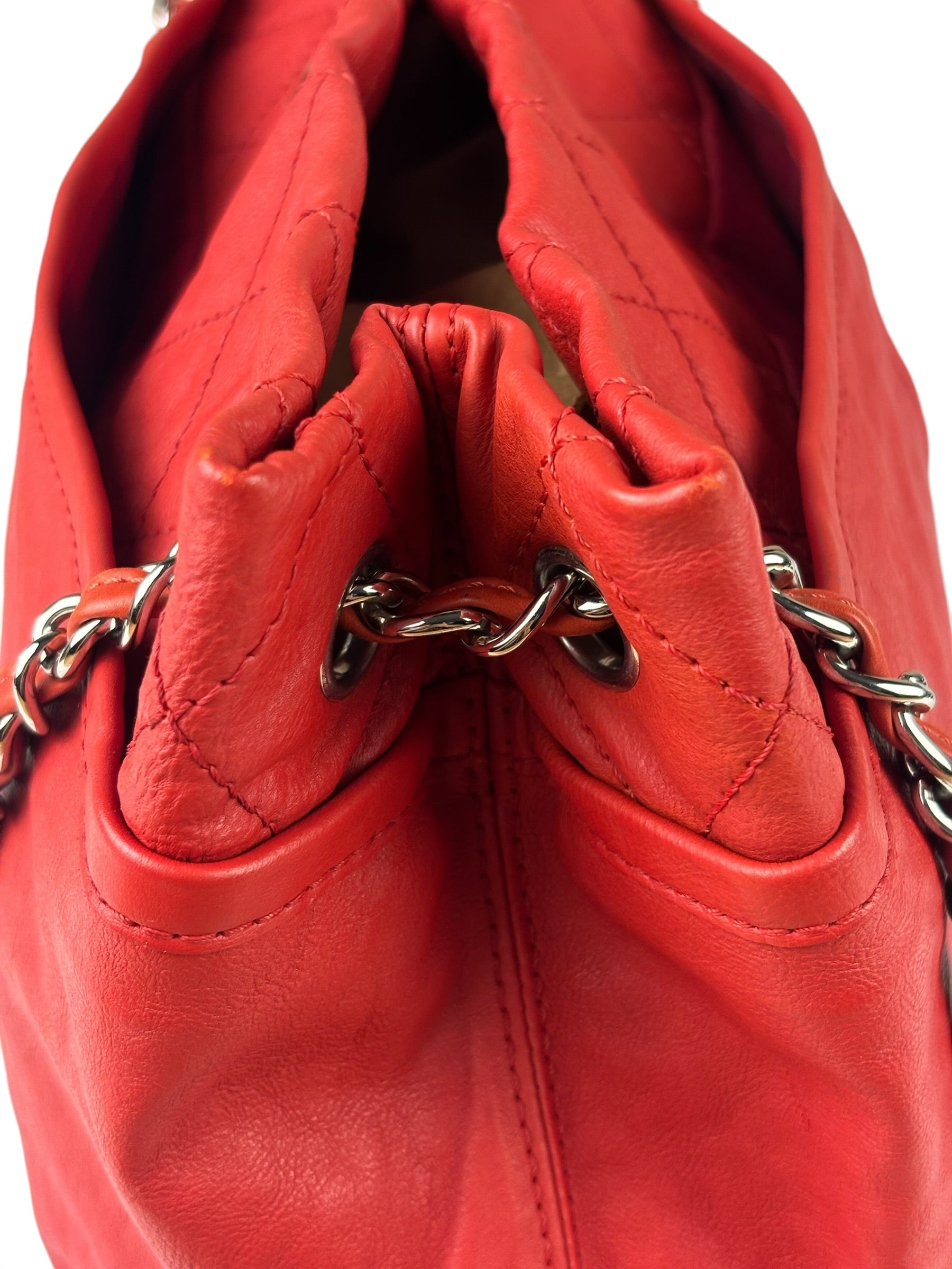 Chanel Red Quilted Leather Natural Beauty Chain Tote 2010