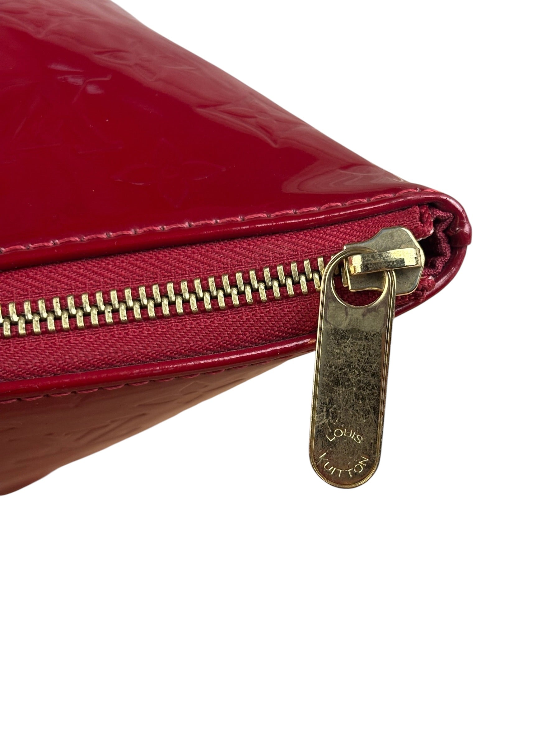 Louis Vuitton Red Leather Monogram Vernis Bellevue Handbag PM