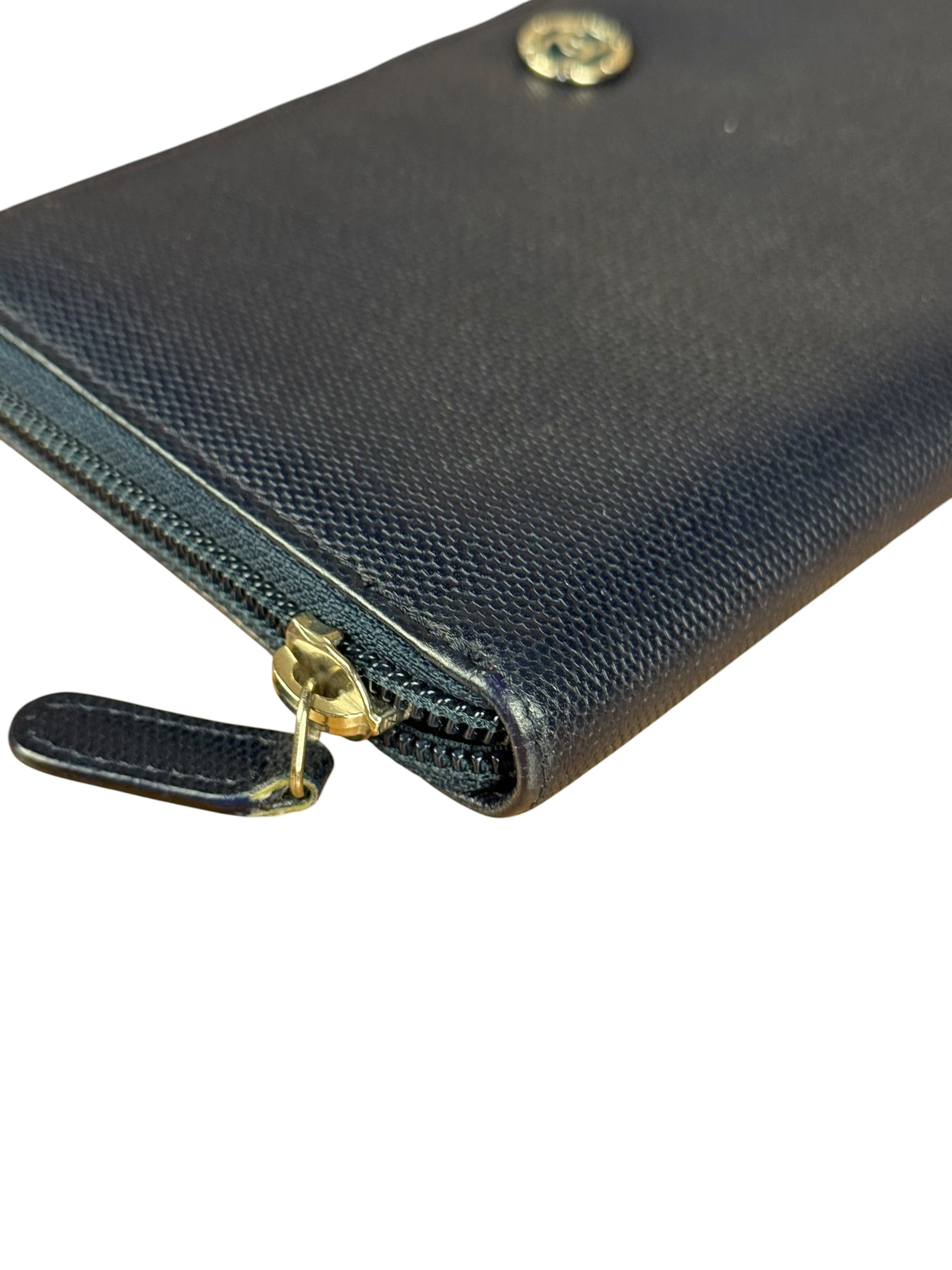 Chanel Navy Blue Long Zip Wallet