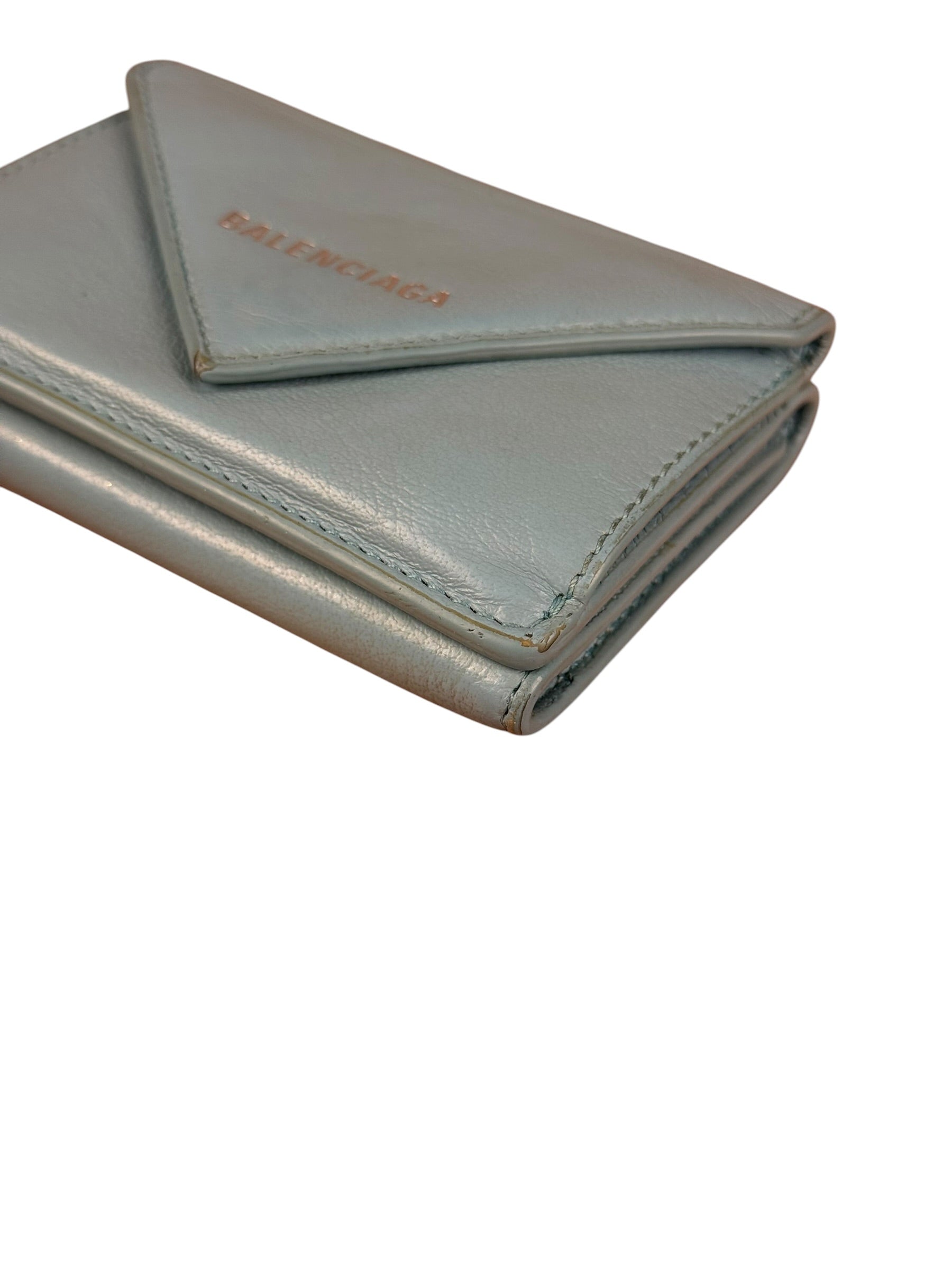 Balenciaga Baby Blue Tri-Fold Wallet