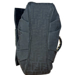 Fendi Black Zucca Canvas Monogram Mia Flap Shoulder Bag