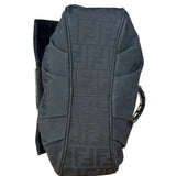 Fendi Black Zucca Canvas Monogram Mia Flap Shoulder Bag