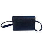 Yves Saint Laurent Black Pebbled Leather Wallet On Chain