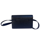 Yves Saint Laurent Black Pebbled Leather Wallet On Chain