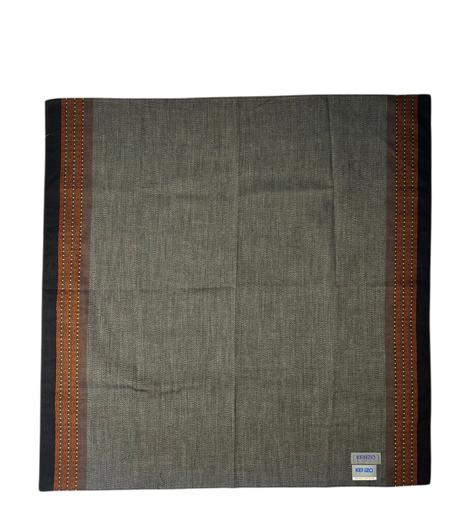 Kenzo Vintage Green Striped Border Handkerchief