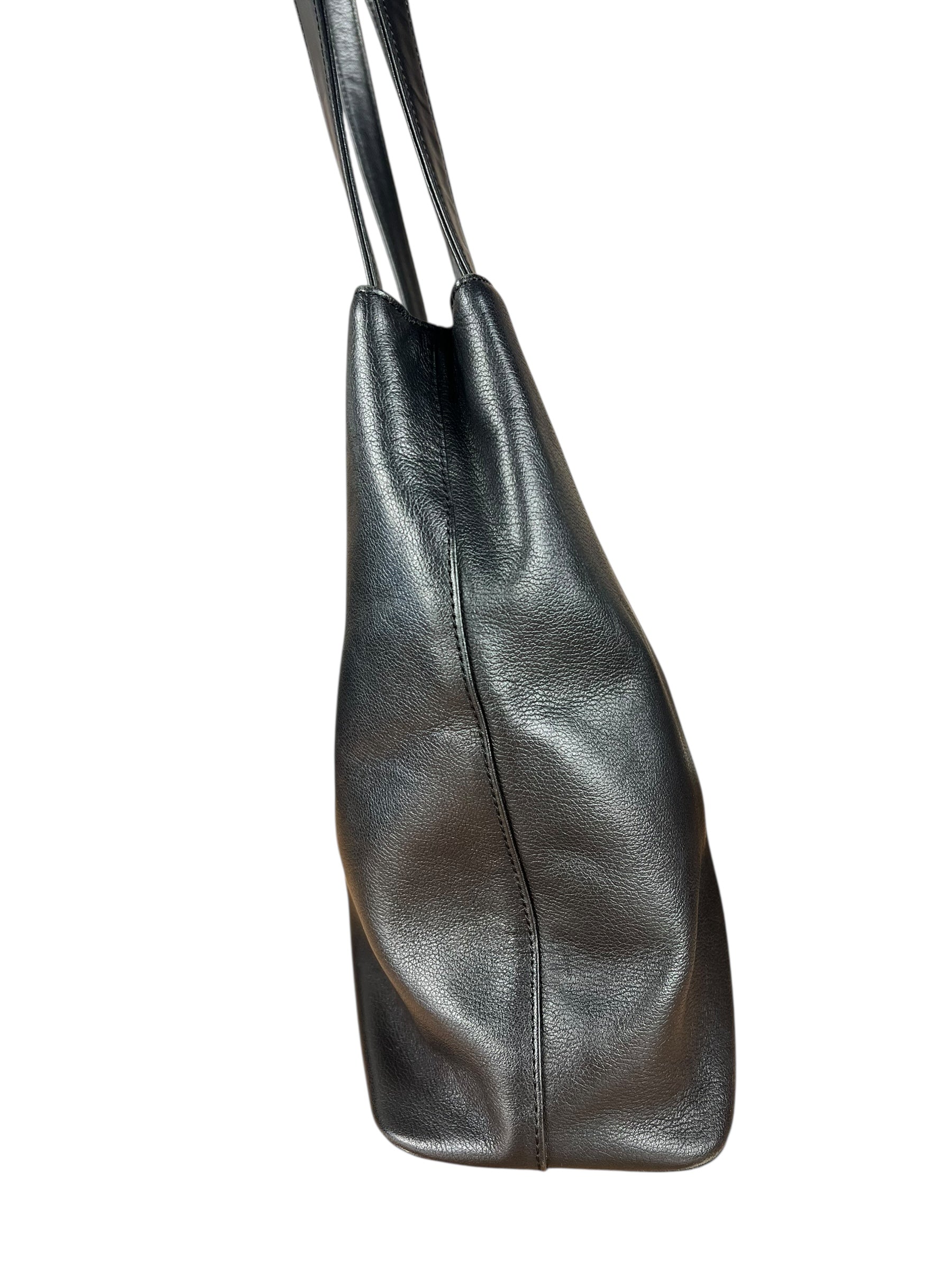 Burberry Black Leather Shoulder Tote