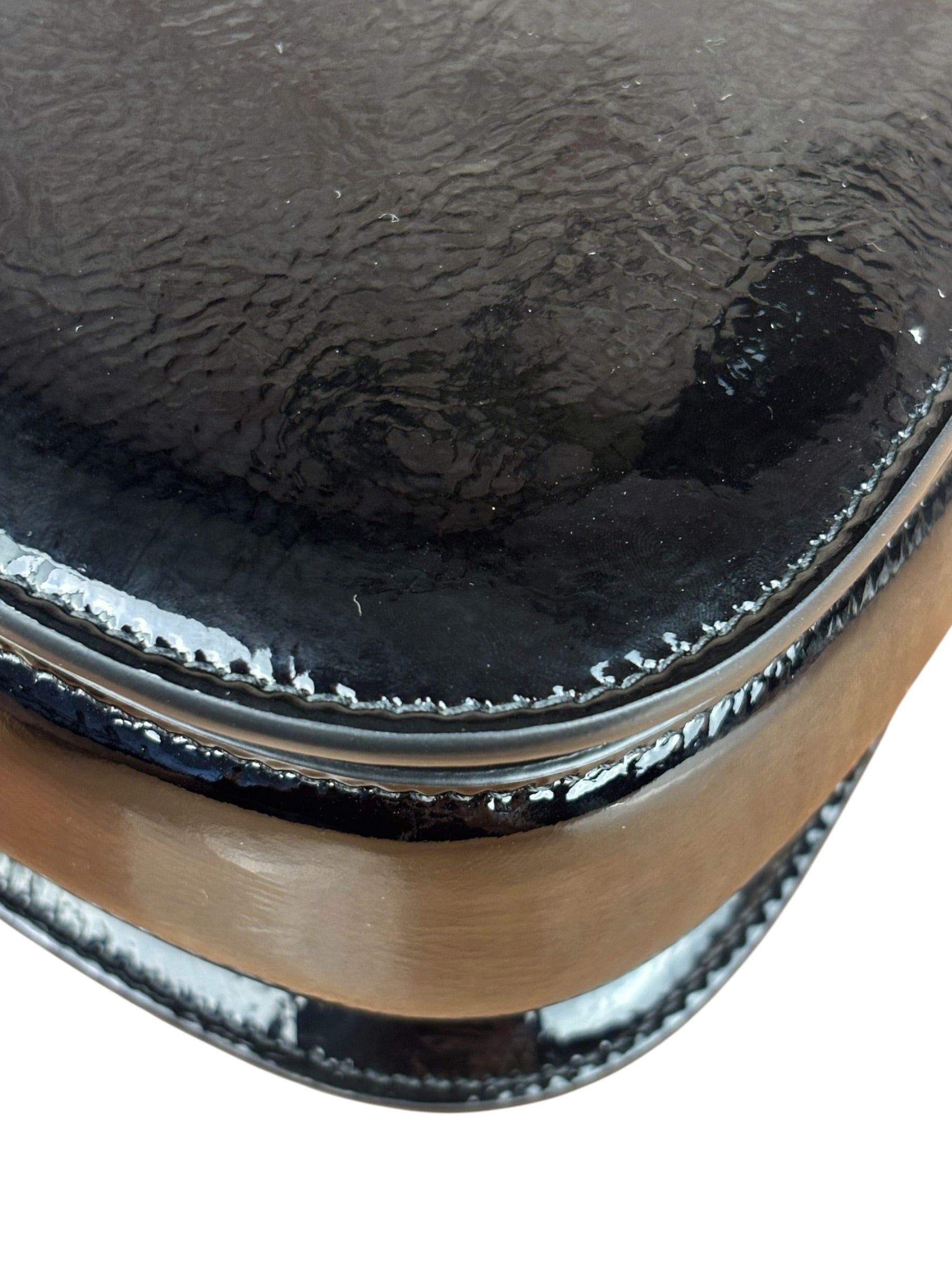Gucci Bamboo Mini Top Handle Patent Leather Black