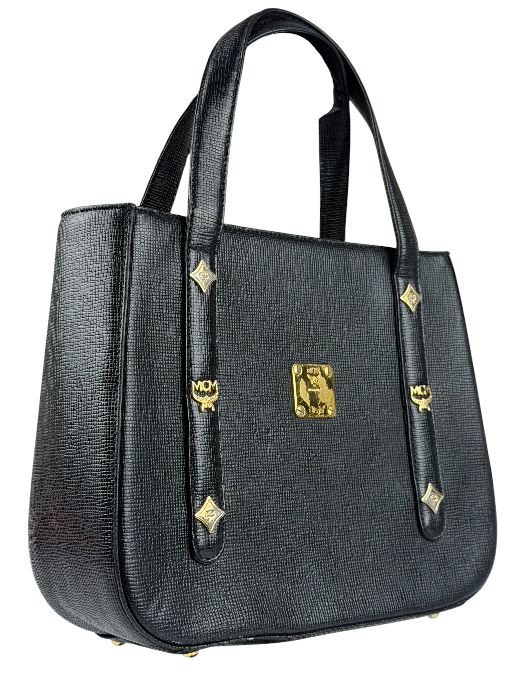 MCM Black Saffiano Leather Handbag