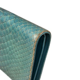Chanel Turquoise Blue Python Long Wallet 2014