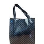 Celine Vintage Black Patent Leather Macdam Vernis Tote Bag