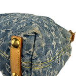 Louis Vuitton Vintage Denim Leather Trim Monogram Baggy Hobo Bag PM