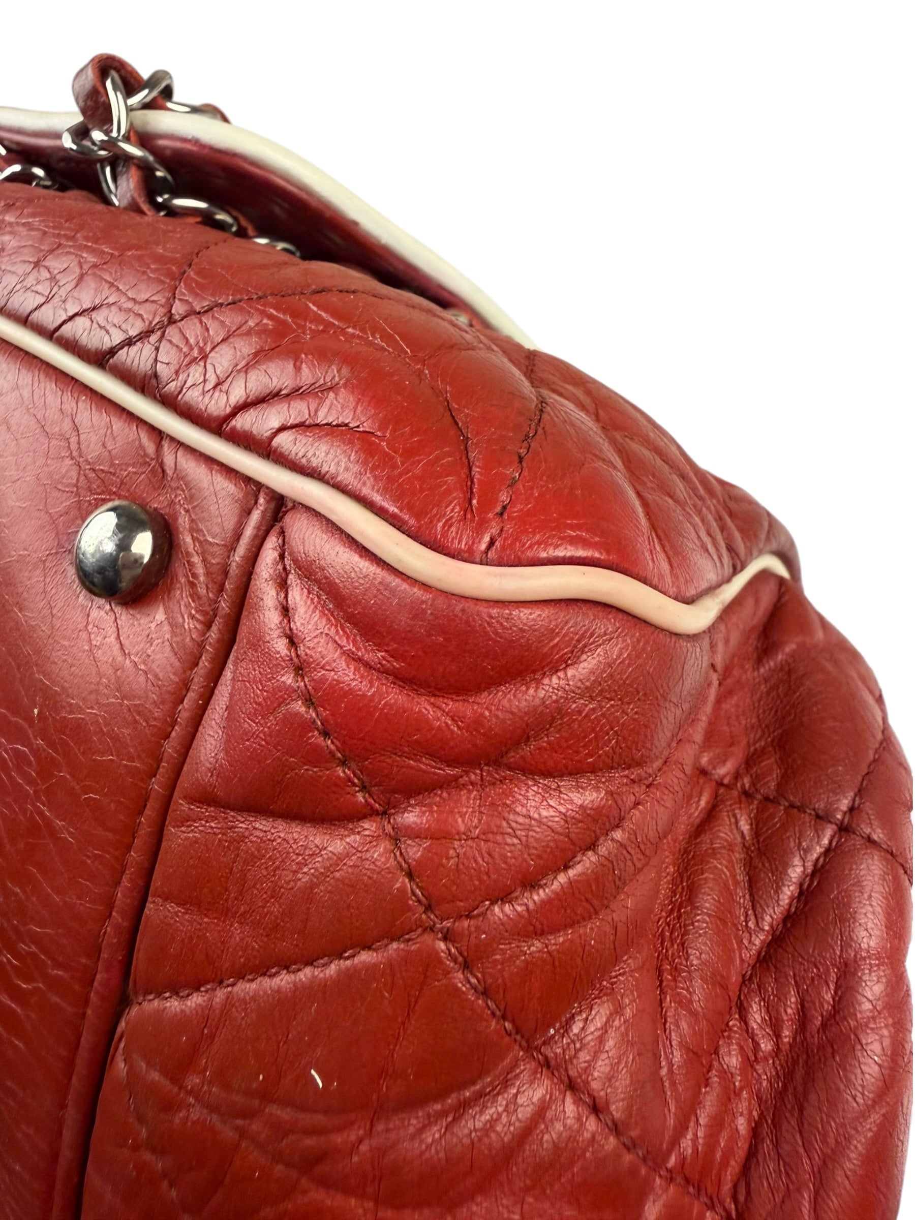 Chanel Burgundy East West Accordion Flap Bag