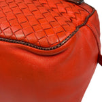 Bottega Veneta Red Lambskin/Lizard Intrecciato Shoulder Bag