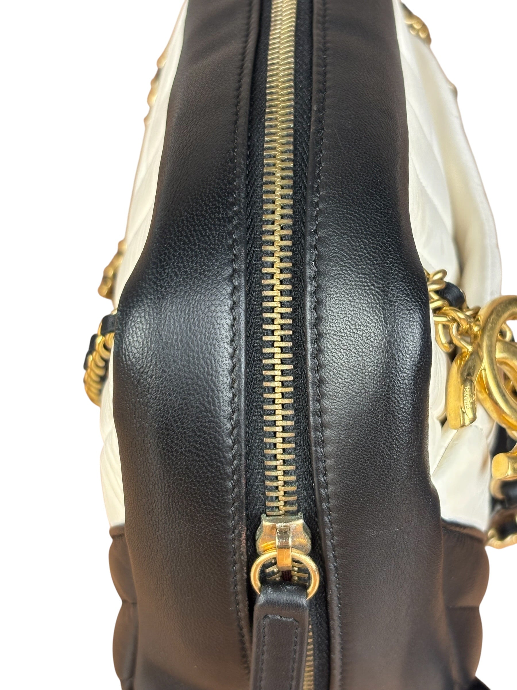 Chanel Bicolor Chevron V-Quilted Leather Camera Case 2014
