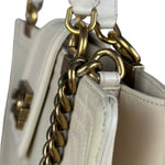 Chanel Ivory Leather Large Jetsetter Boy 2Way Handbag 2011