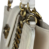 Chanel Ivory Leather Large Jetsetter Boy 2Way Handbag 2011