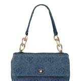 Chanel CC Denim Logo Flap Shoulder Bag 2002