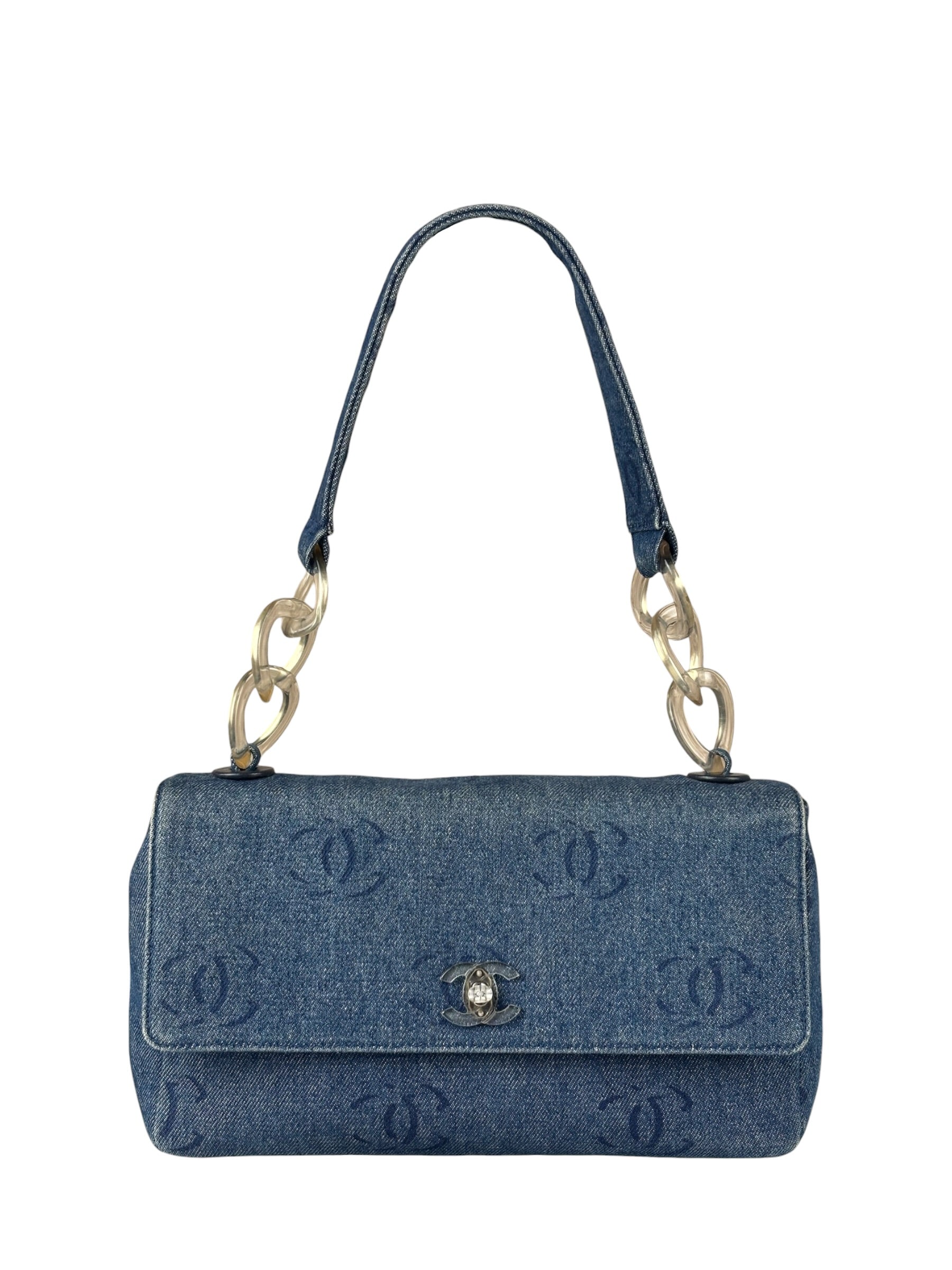 Chanel CC Denim Logo Flap Shoulder Bag 2002