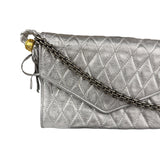 Chanel Vintage Metallic Silver Quilted Tassel Flap Bag 1997