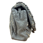 Chanel Grey Leather Ultra Stitch Classic Flap Shoulder Bag 1990