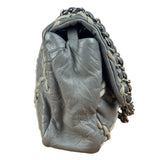 Chanel Grey Leather Ultra Stitch Classic Flap Shoulder Bag 1990