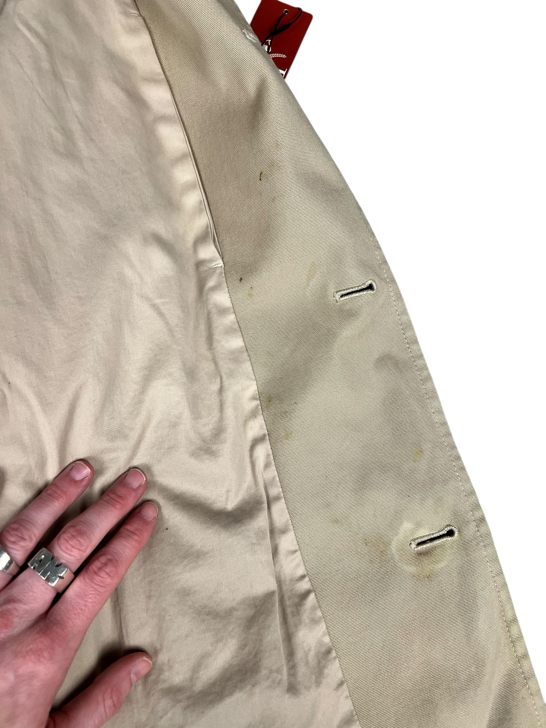 Prada Khaki Button Down Jacket Leather Lining