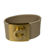 Ferragamo Gancini Wide Leather Cuff Bracelet