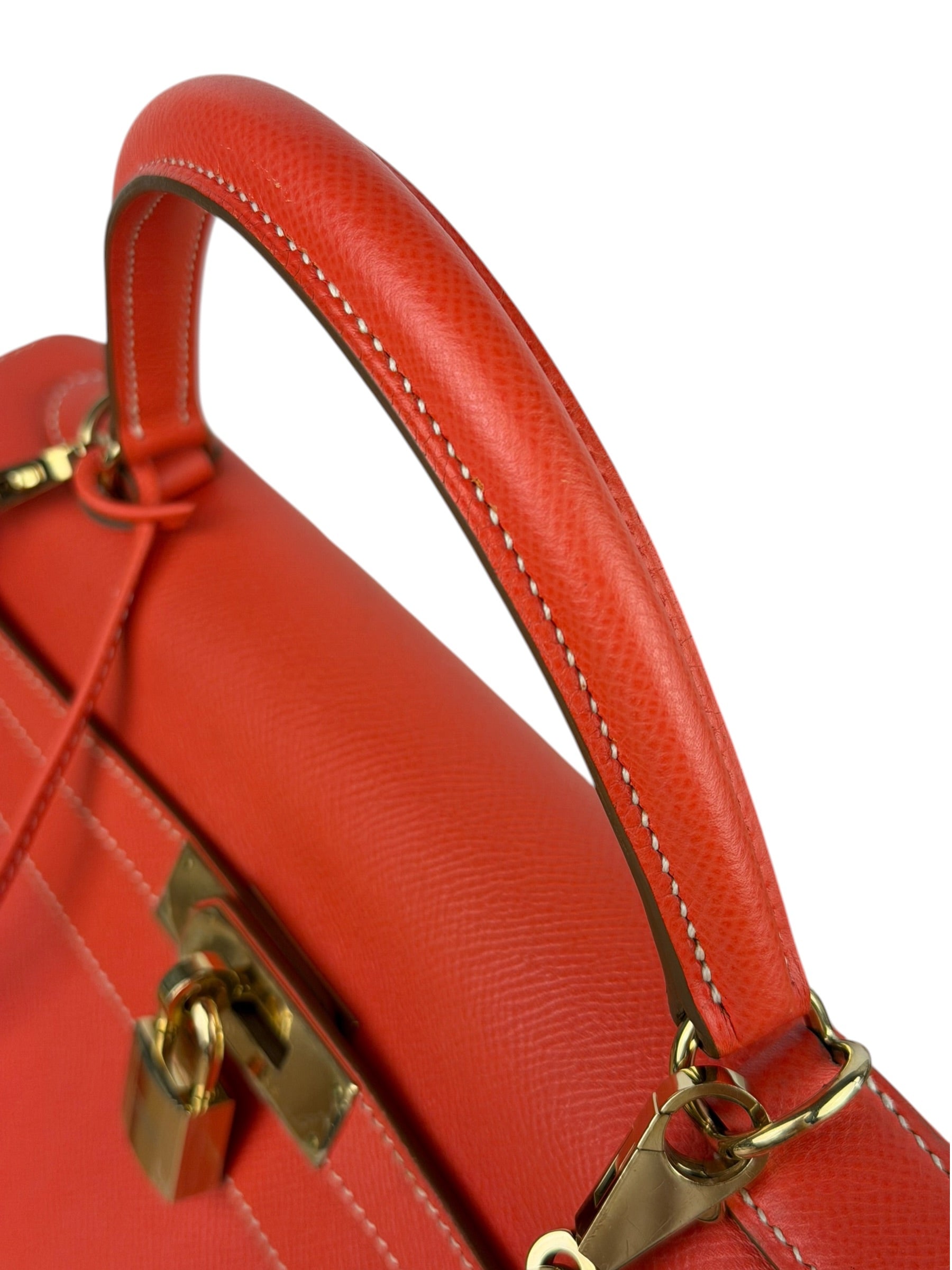 Hermes Coral-Red Epson Casaque Togo Kelly 32