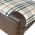 Burberry Vintage Leather Trim House Check Crossbody Flap Bag
