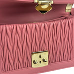 Miu Miu Pink Confidential Nappa Matelassè Leather Shoulder Bag