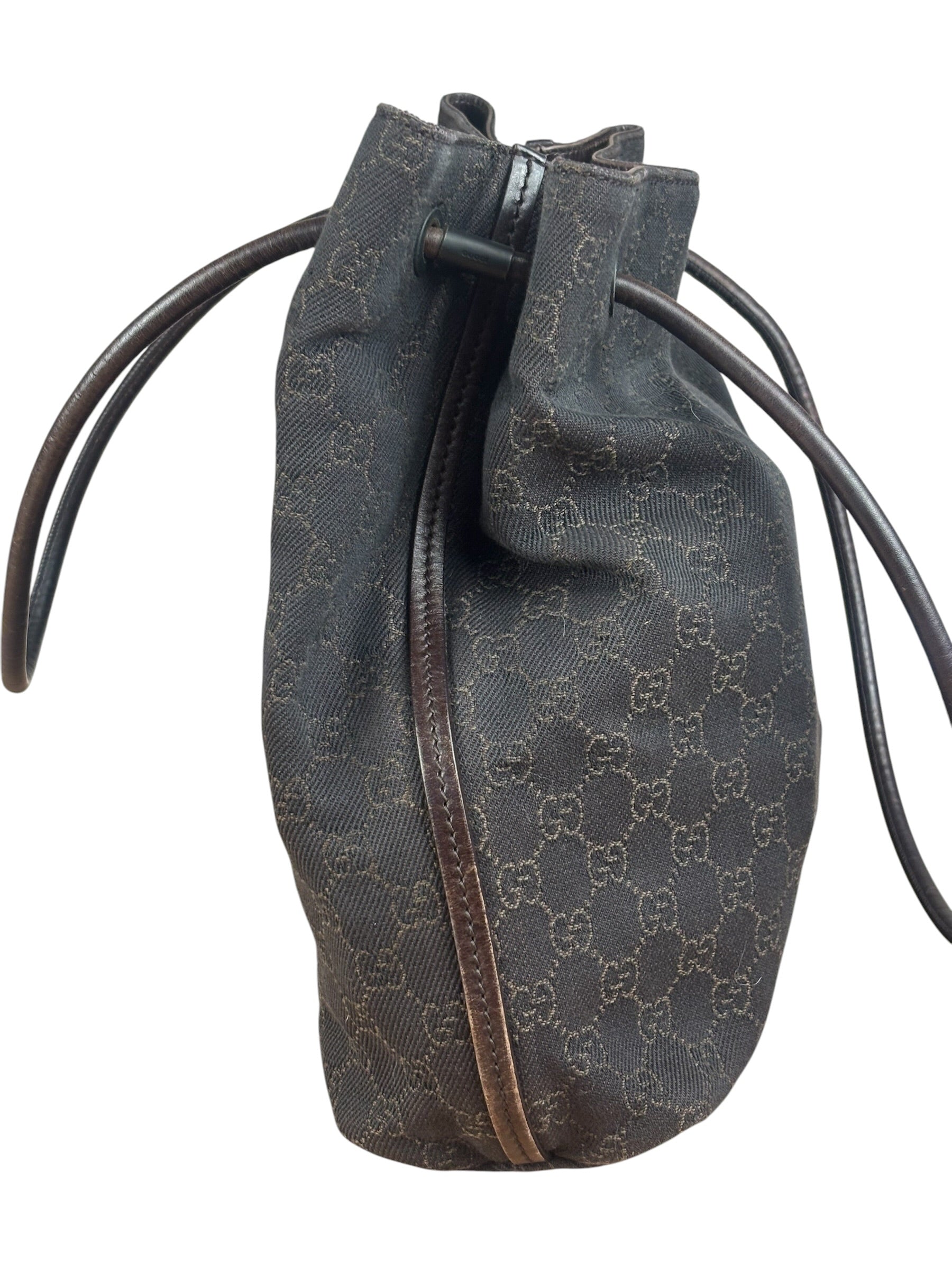 Gucci GG Denim leather Trim Gifford Tote Bag