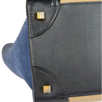Celine Calfskin Leather/Suede Tri-Color Luggage Tote Bag