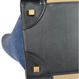 Celine Calfskin Leather/Suede Tri-Color Luggage Tote Bag