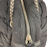Chanel Black Quilted Satin Chain Shoulder Bag 2008