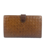 Bottega Veneta Vintage Brown Leather Woven Intrecciato Wallet