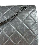 Chanel Metallic Silver Leather Reissue Double Flap Shoulder Bag 2.55 2005