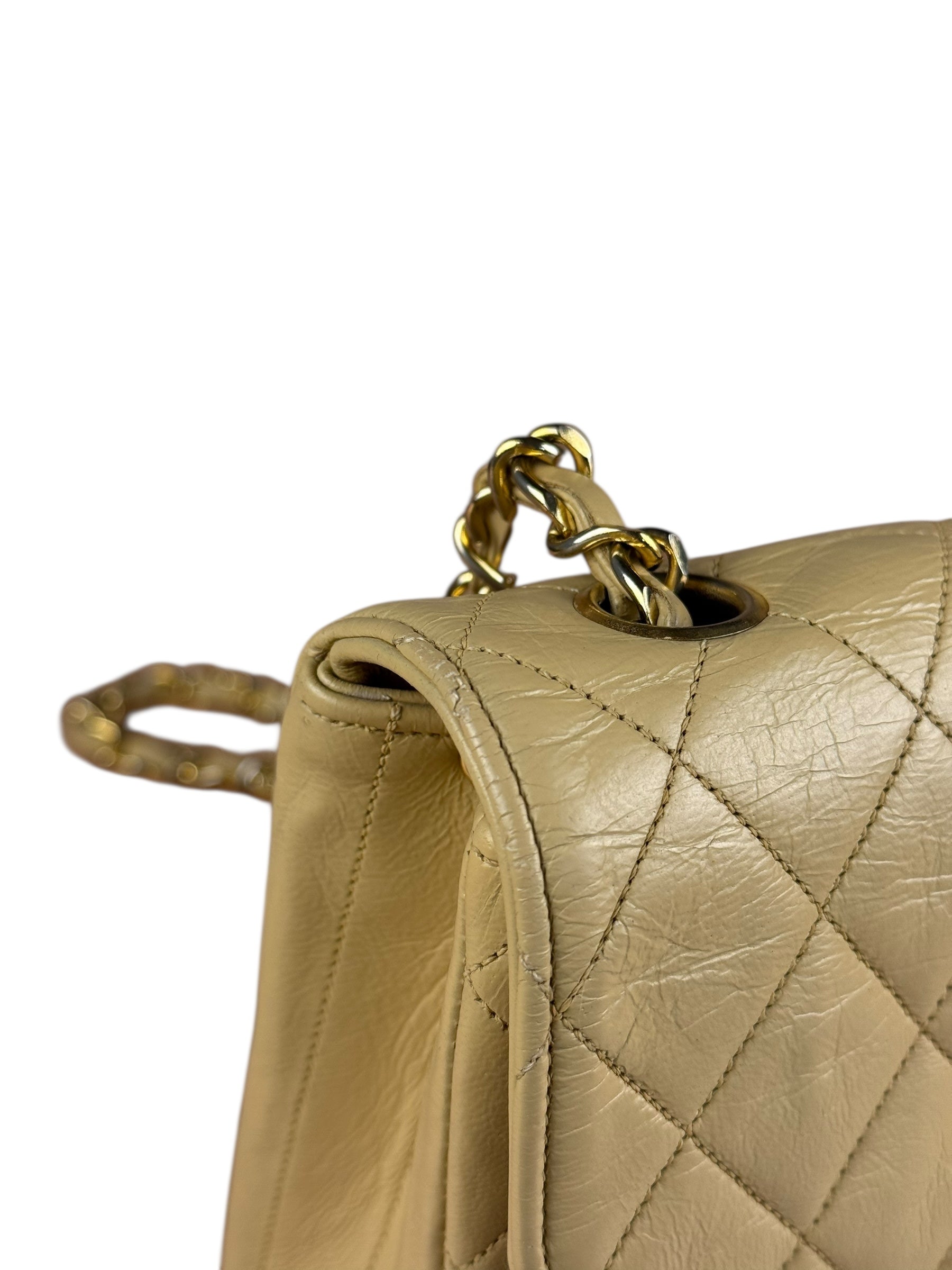 Chanel 1986 Beige Curved Flap Bag