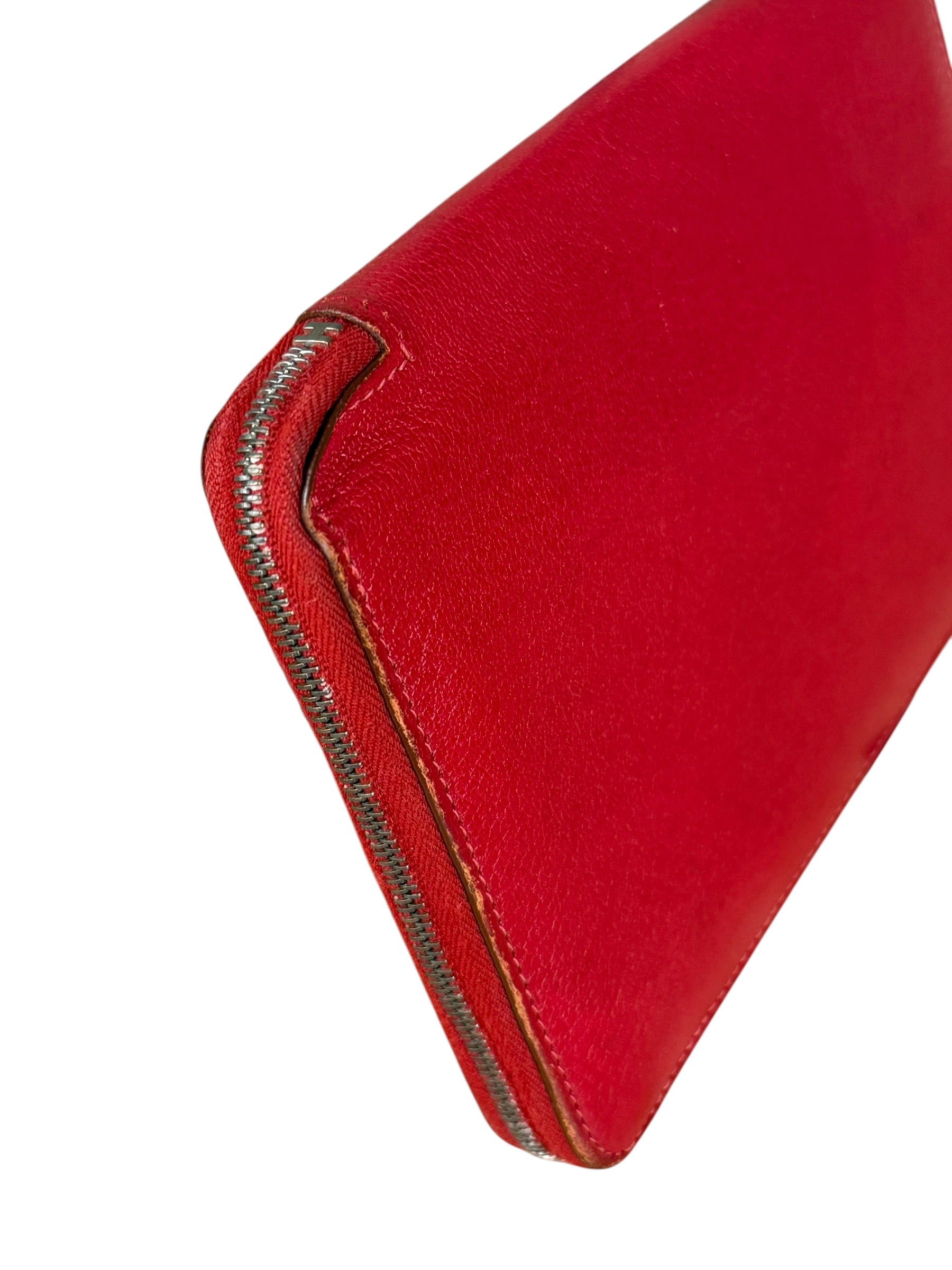 Hermes Rouge Epsom Leather Vintage Organizer Wallet