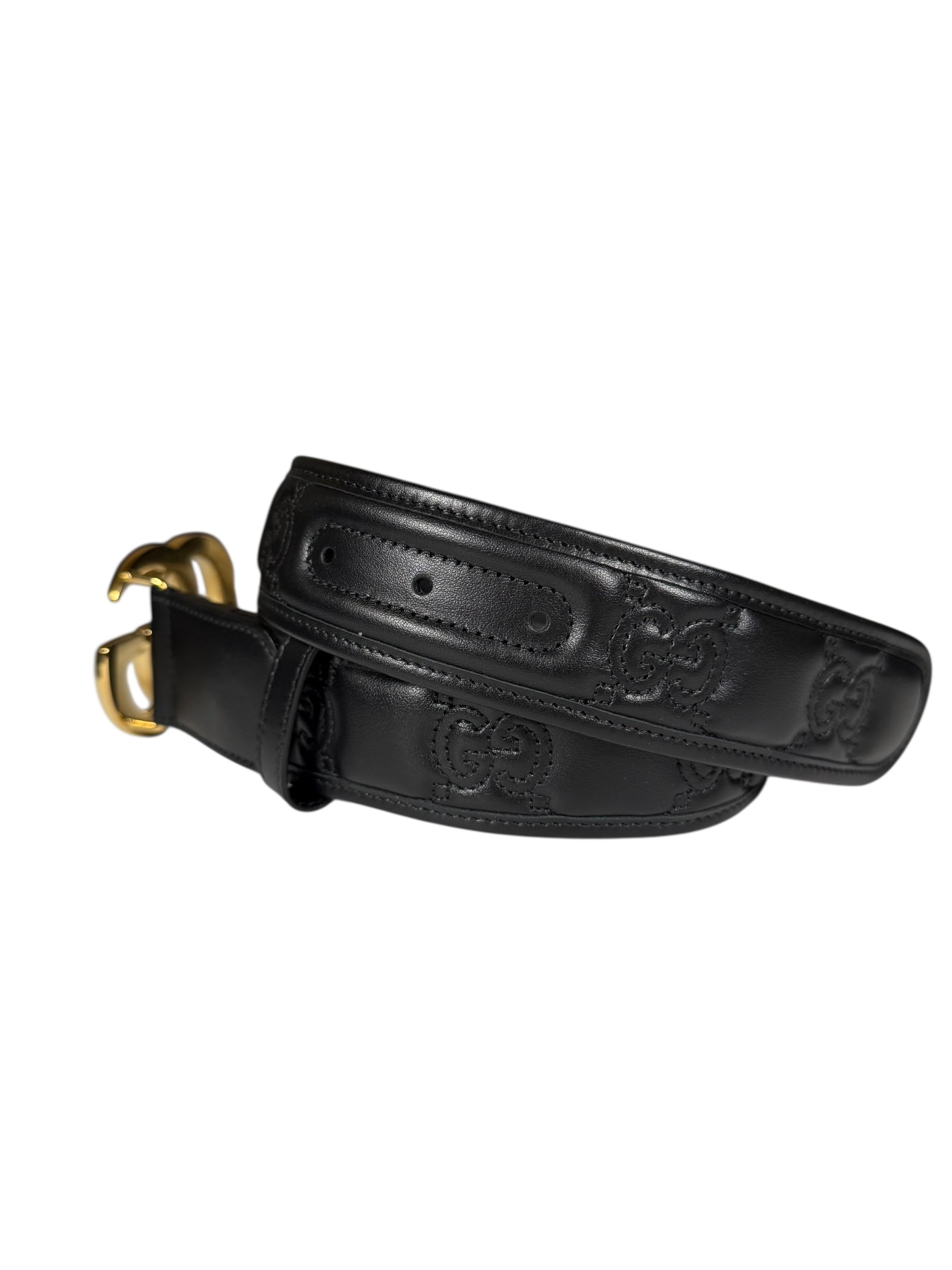 Gucci Puff Monogram GG Buckle Belt