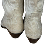 Isabel Marant White Distress Leather Western Boots