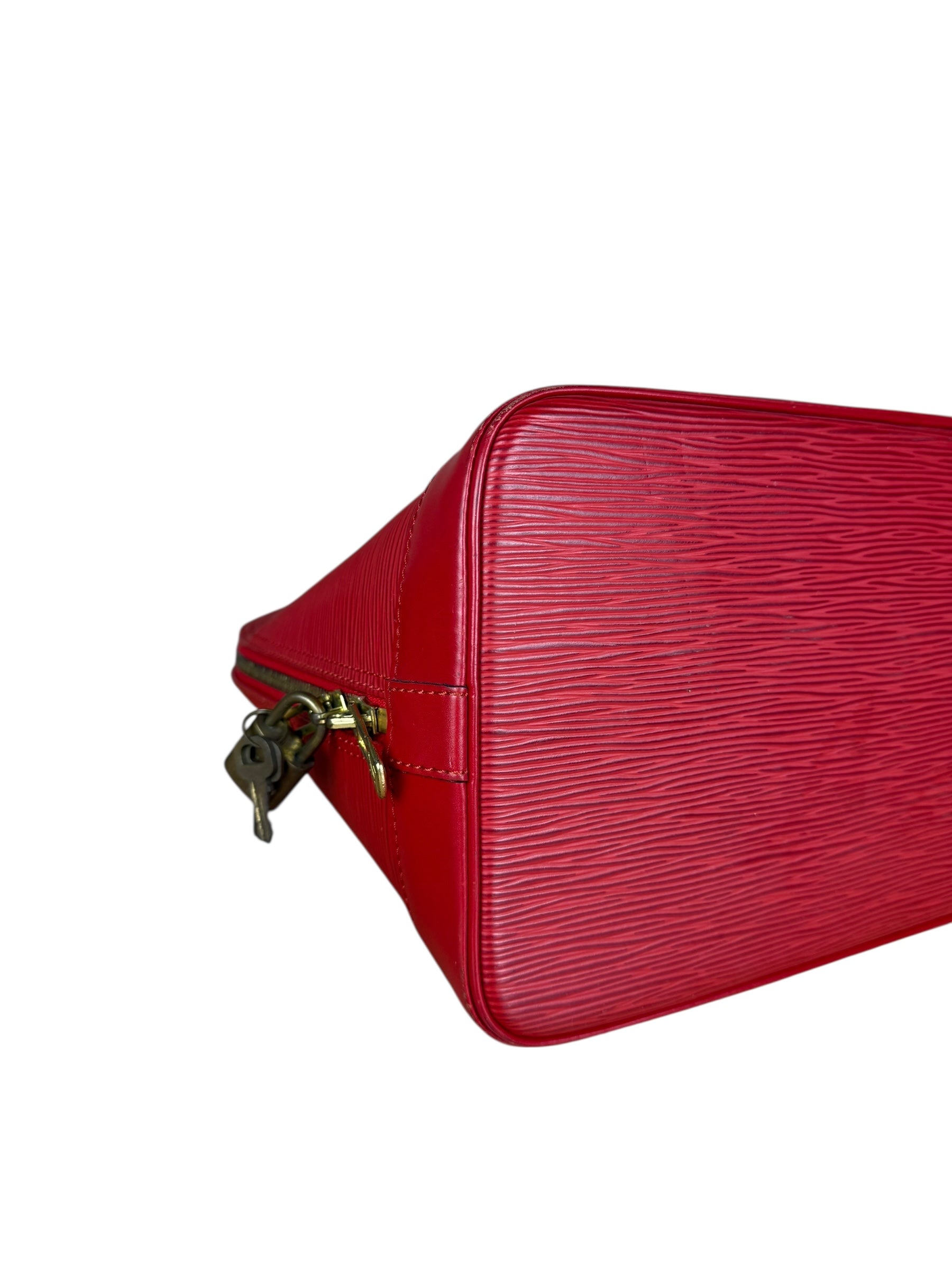 Louis Vuitton Red Epi Alma Handbag