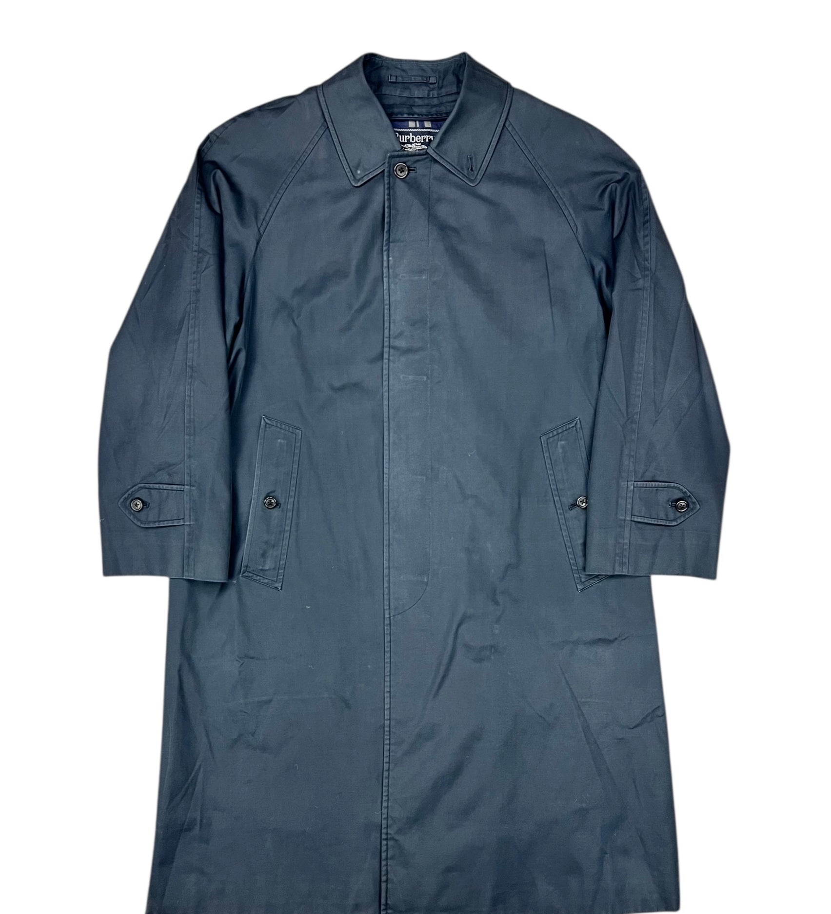 Burberry Vintage Dark Navy Mid-Length Trench Coat