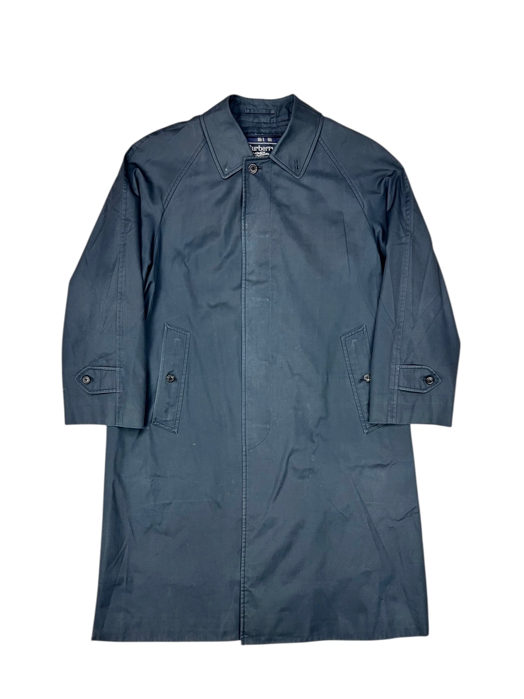 Burberry Vintage Dark Navy Mid-Length Trench Coat