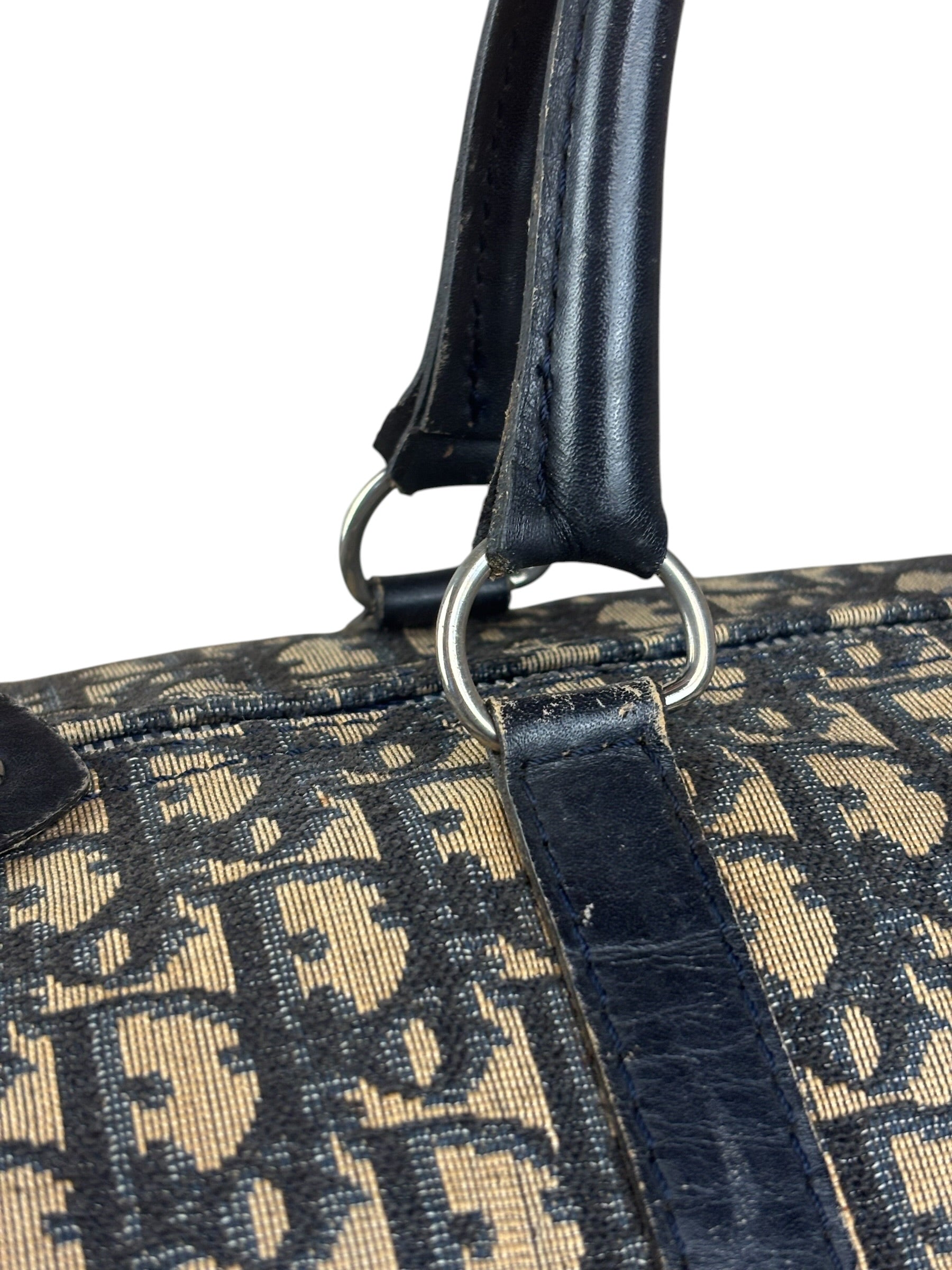 Christian Dior Vintage Navy Blue Trotter Boston Bag