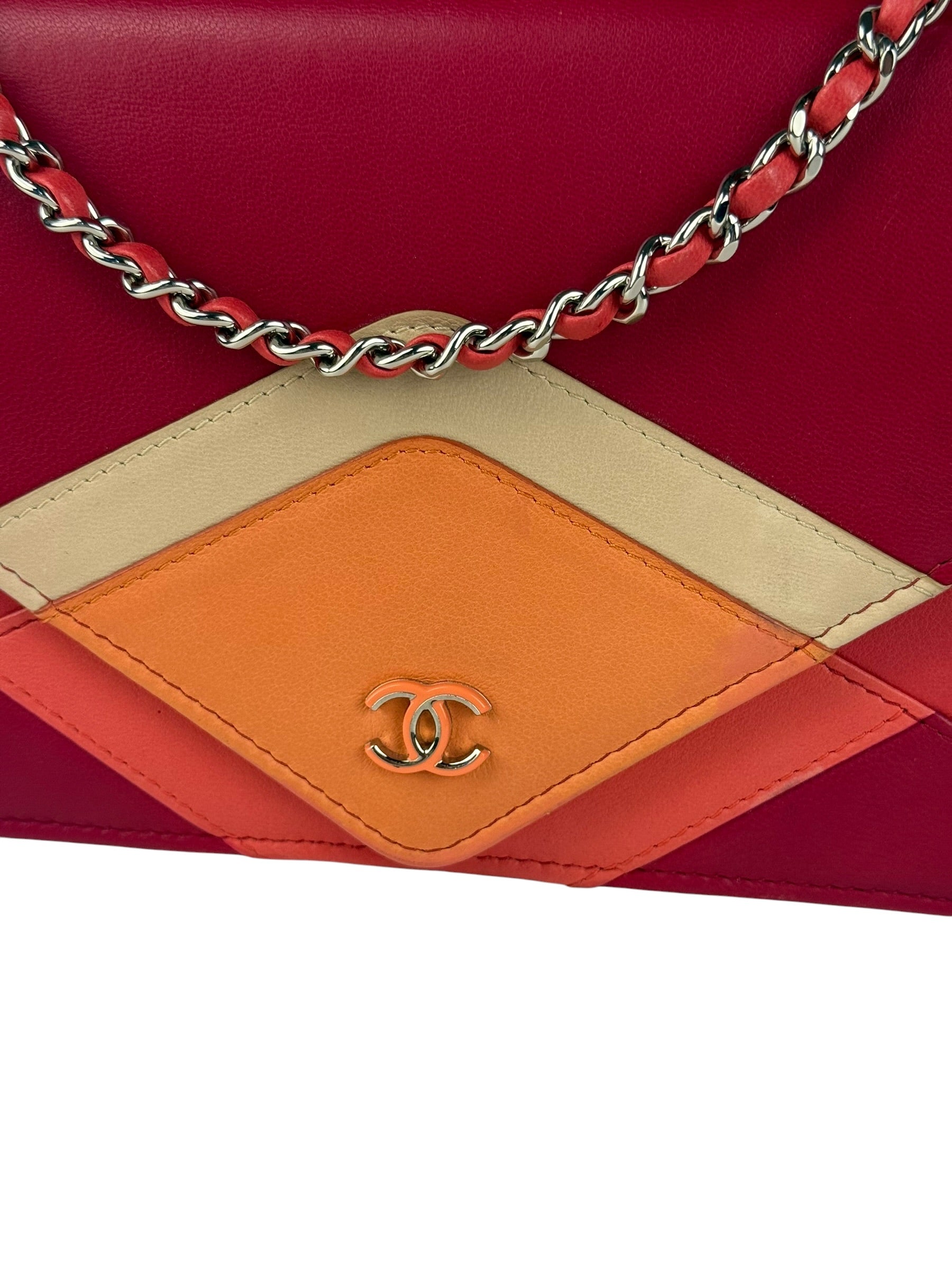 Chanel Pink Leather Wallet on Chain Crossbody Bag 2017