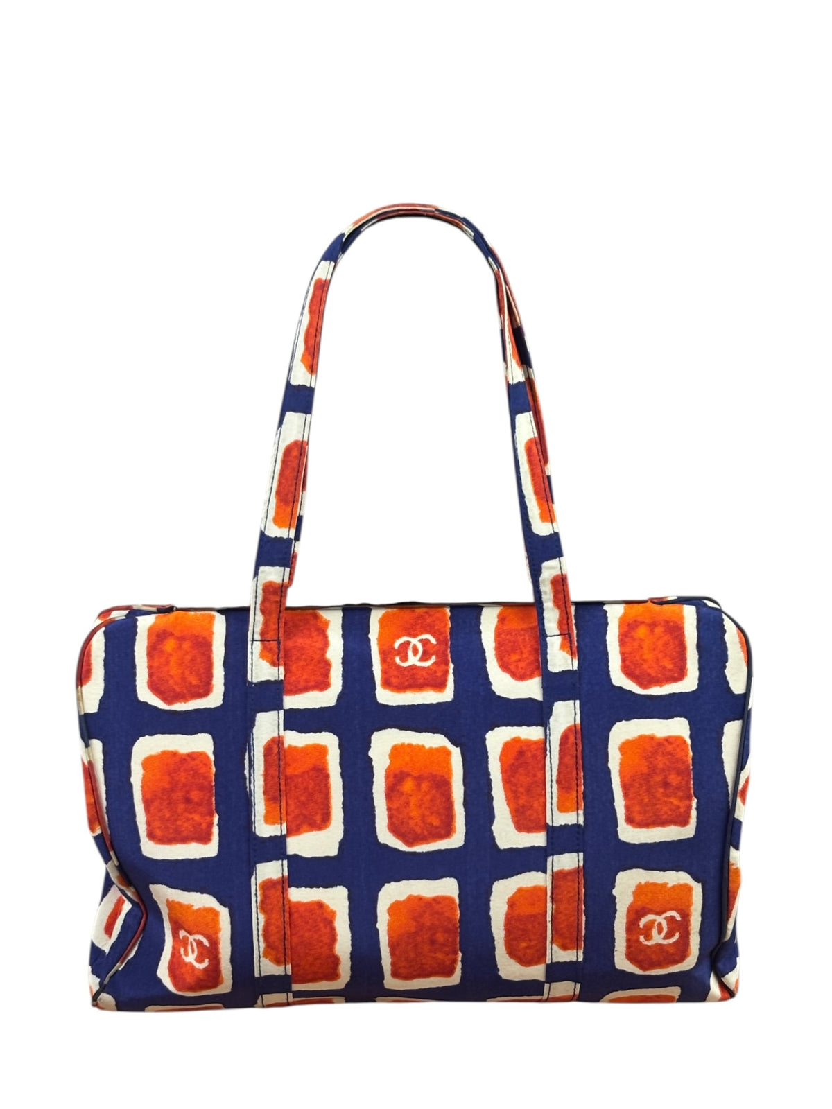 Chanel Blue Logo Kiss Lock Bag 2000