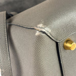 Celine Grey Grained Calfskin Belt Shoulder Bag