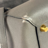Celine Grey Grained Calfskin Belt Shoulder Bag