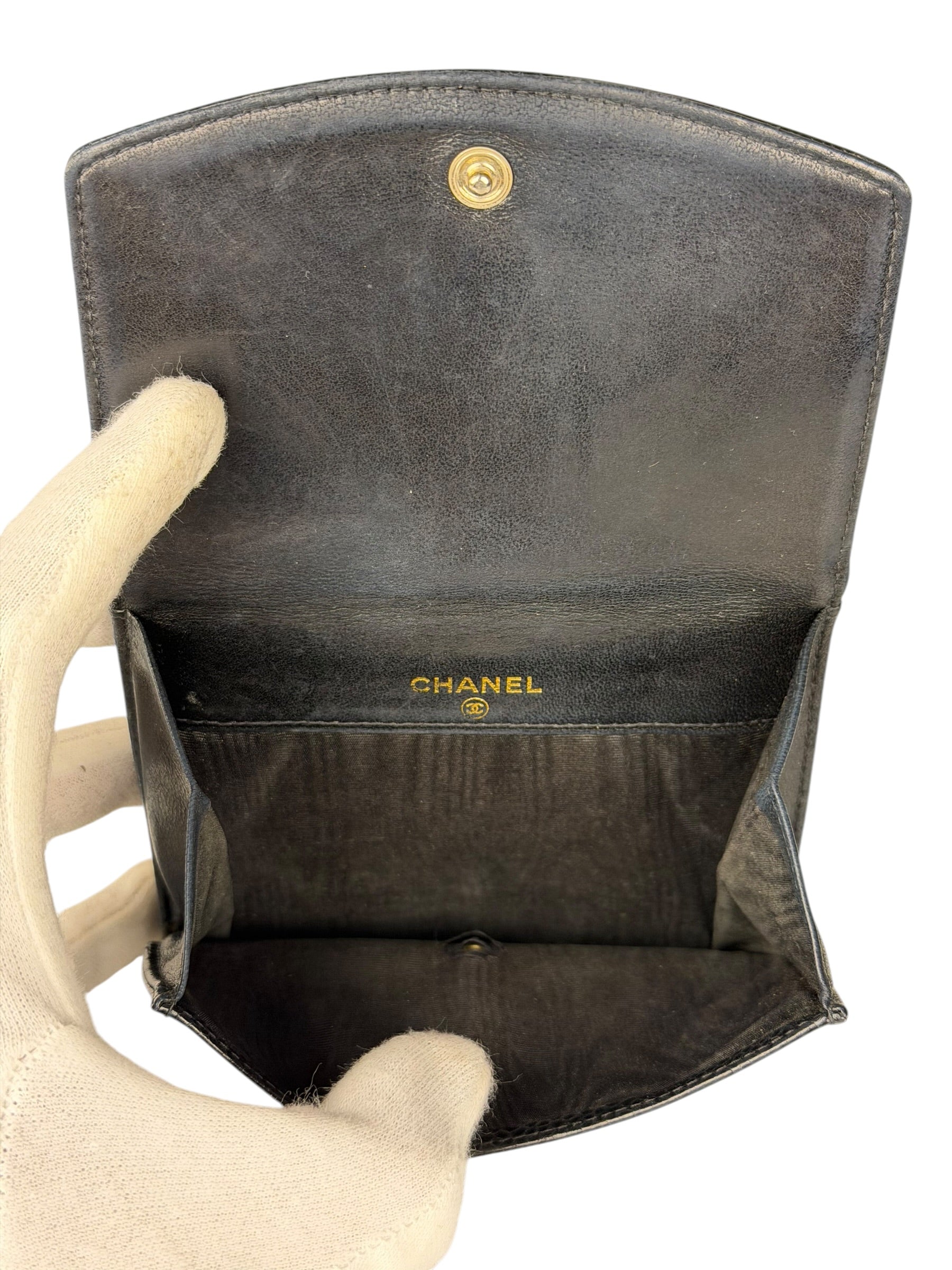 Chanel Navy Blue Leather Caviar Wallet