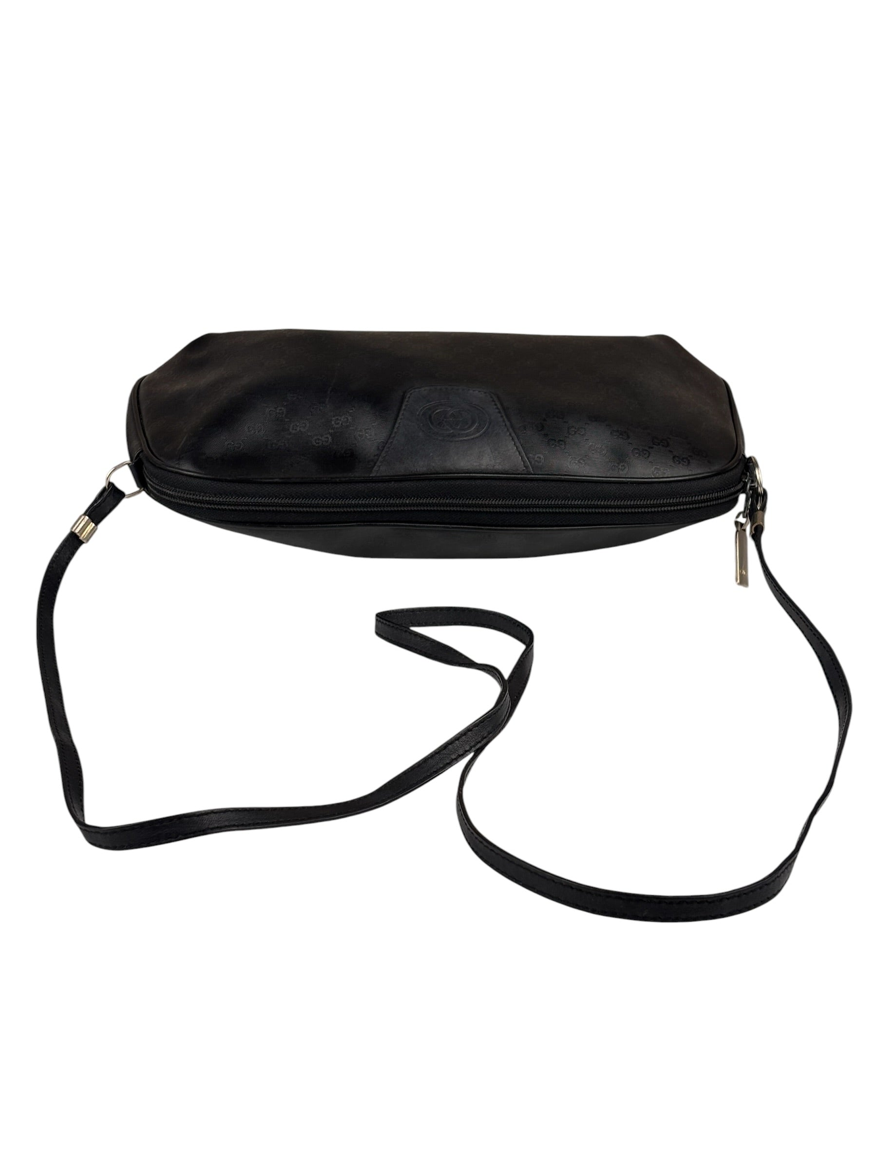 Gucci Vintage Micro GG Black Leather Shoulder Bag